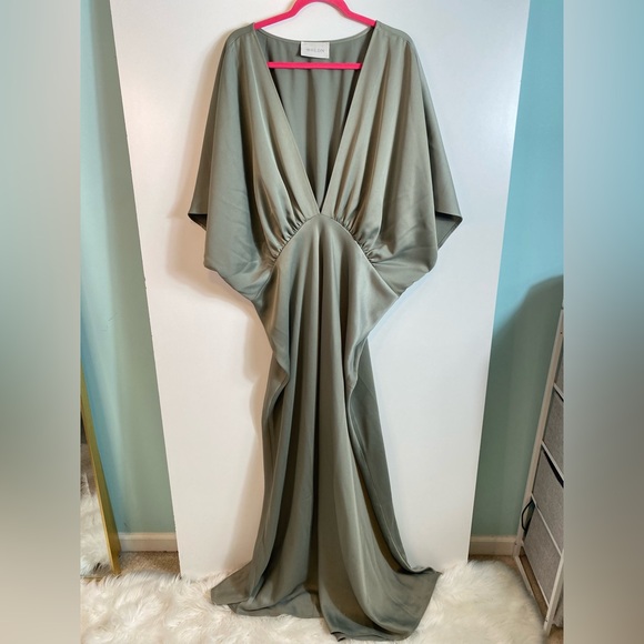 BHLDN Olive Green Wedding Dress - Picture 4 of 15